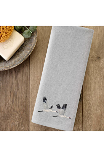 Ursa Crane Embroidered Design Towel 30X50