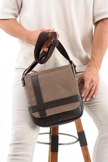 Baginn Canvas Fabric Tablet Bag Men's Messenger Bag 27*23 cm Crossbody Shoulder Bag