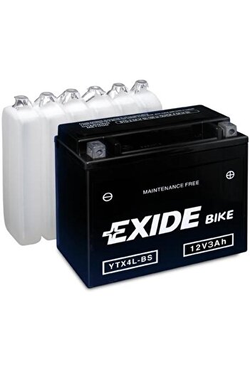 EXIDE Maintenance-free motorcycle battery EBYTX4L-BS, 12V, 3Ah, starting current 50A