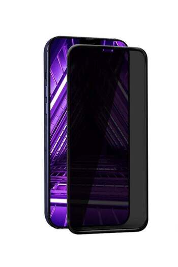 Generic واقي شاشة زجاجي مقوى للخصوصية لهاتف iPhone 12 / 12 Pro أسود