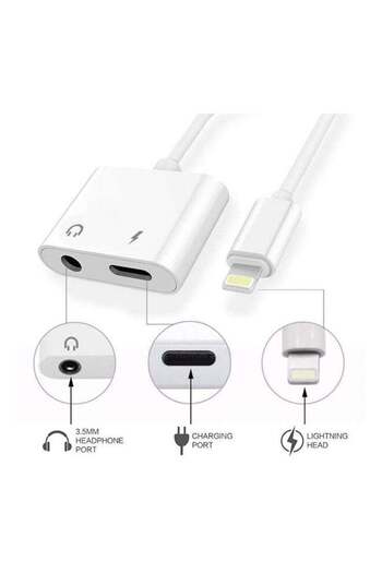 Generic Headphone Jack Adapter For iPhone White