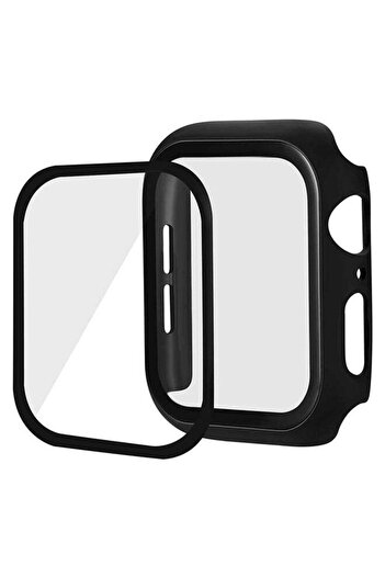 Generic Ultra-Thin Hard Case Cover With Screen Protector For Apple Watch Series 5/4 Black/Clear