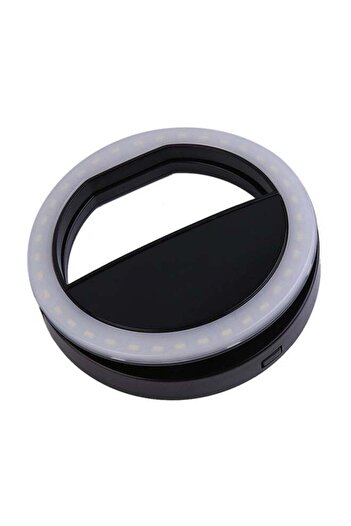 Generic Portable Selfie Light Ring Clip LED Flash Black/Grey