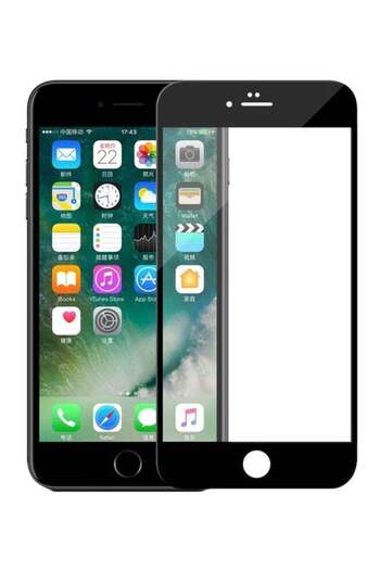 Generic واقي شاشة زجاجي مقوى لهاتف Apple iPhone 8 شفاف/أسود