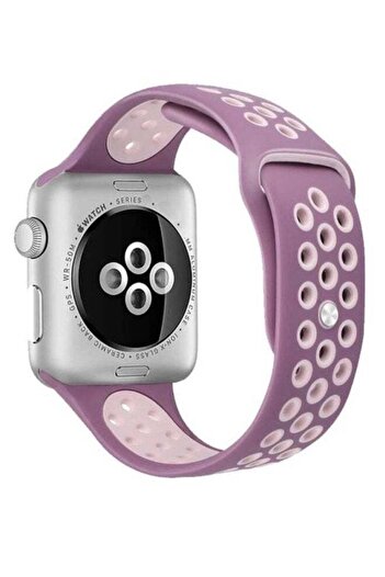 Perfii Dot Pattern Replacement Band For Apple iWatch Series 5/4/3/2/1 38-40mm Violet Plum Fog/White