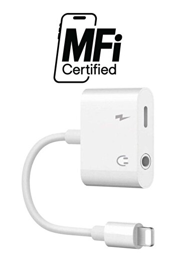 Generic LW 2-In-1 3.5mm Lightning To Audio Headphone Jack Adapter Splitter For Apple iPhone X/8/8 Plus/7 Whi