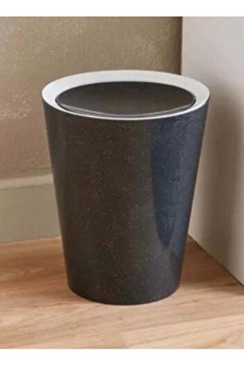 Generic Waste bin with swing lid, black, 8.5 liters