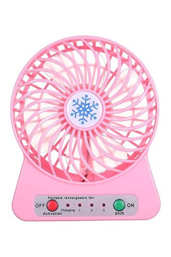 Generic Portable Mini Handheld Fan With Flash Light FS053 Pink