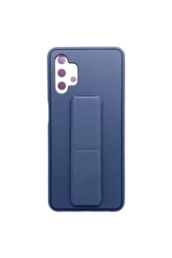Generic 3-in-1 Magnetic Wrist Strap Hand Grip with Stand Case Cover for Samsung Galaxy A32 5G Blue