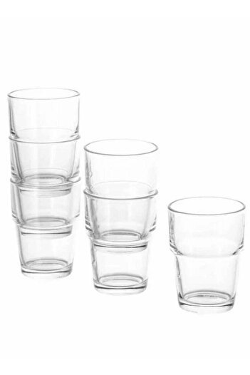 Generic Set of 6 pieces glass cups transparent color size 17 cl