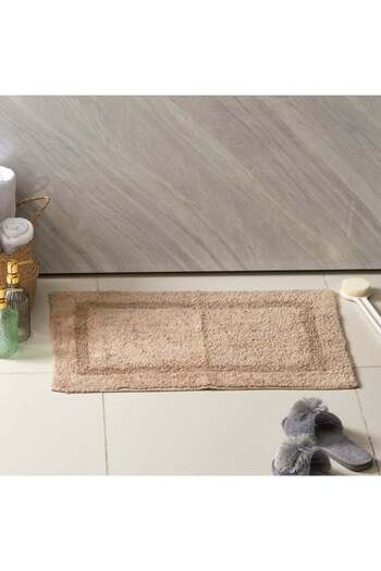 Home Box Atlanta Cotton Bath Mat Beige 48x73cm