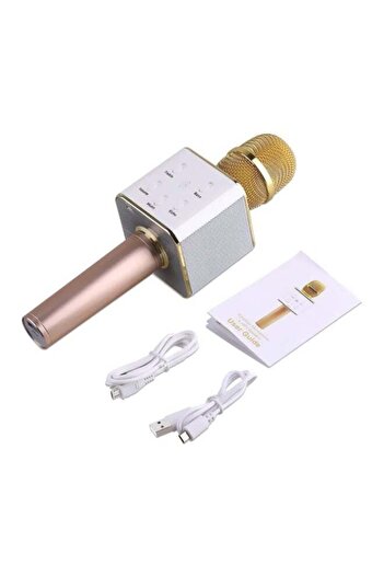 Generic Bluetooth Karaoke Microphone With Speaker White/Gold/Pink