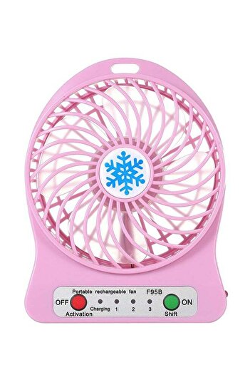 Generic 3 Speed Mini Portable LED USB Fan H21004P Pink