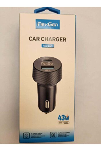 Generic 43W fast car charger USB and TYPE-C outputs