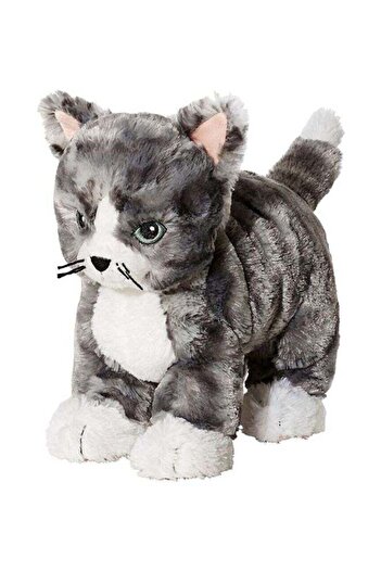 LILLEPLUTT High-Quality Cat Soft Plush And Stuffed Animal Toy For Kids, White/Grey