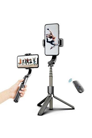 Generic 3-In-1 Gimbal Stabilizer Tripod With Remote Shutter Black