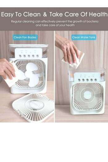 Generic Mini portable air cooling fan with night light