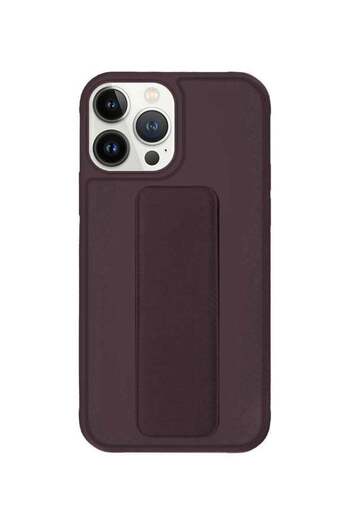 Margoun Protective Case Cover With Finger Grip Stand For iPhone 13 Pro Max Maroon