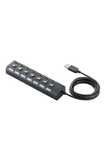 Generic 7-Port Hi-Speed USB Hub Black