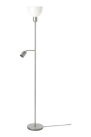 Generic Decorative Floor Uplighter/Reading Lamp Silver/White 176cm