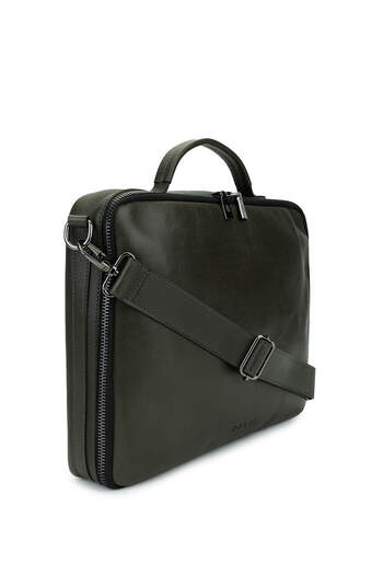 Bruno Rossi Bag Men's Genuine Leather Green Briefcase