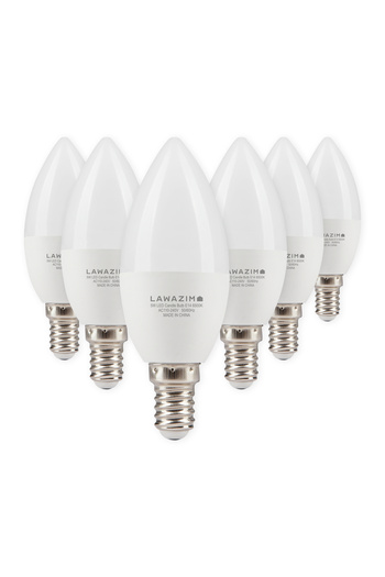 Lawazim LED Candle Bulb C37 E14 5W - 6 Pack 6500K Daylight Energy Saving Non Dimmable 400 Lumens