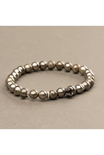 Mitr Pyrite Natural Stone Bracelet (6 mm) – Fire of Will