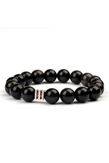 Mitr Obsidian Natural Stone Bracelet (10 mm) – Spiritual Cleansing