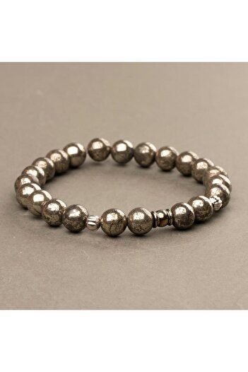 Mitr Pyrite Natural Stone Bracelet (8 mm) – Cubic Protection