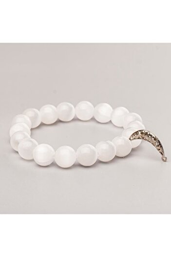 Mitr Selenite Natural Stone Bracelet (10 mm) – the Mirror of the Soul