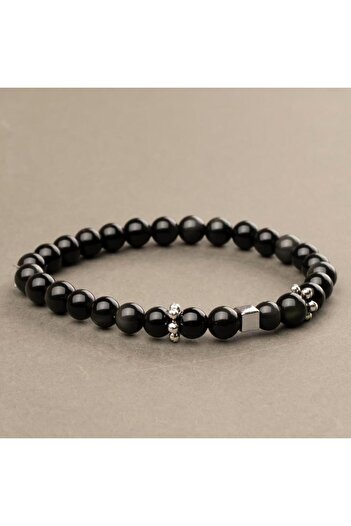 Mitr Obsidian Natural Stone Bracelet (6 mm) – Spiritual Shield