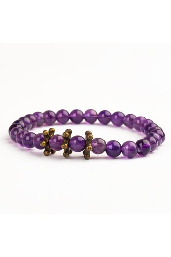 Mitr Amethyst Natural Stone Bracelet (6 mm) – Pure Energy of the Stone