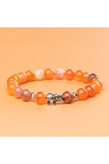 Mitr Karnelyan Agate Natural Stone Bracelet (8mm) – Flame of Life