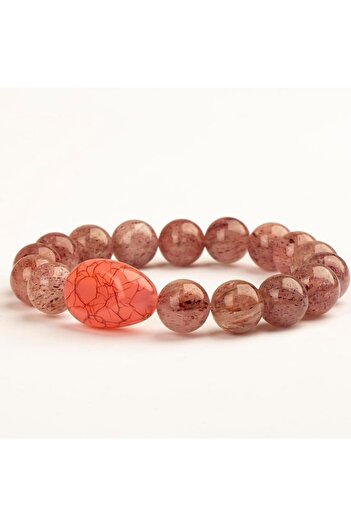 Mitr Strawberry Quartz Natural Stone Bracelet (10 mm) – Frequency of Love