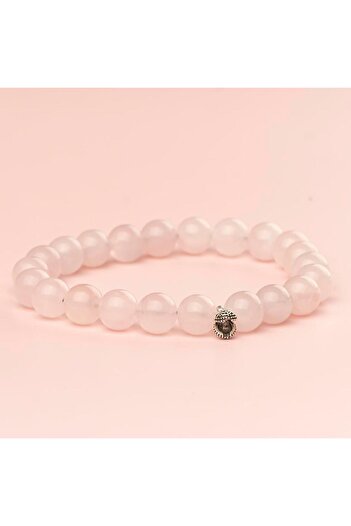 Mitr Pink Quartz Natural Stone Bracelet (8 mm) – Mirror of the Heart