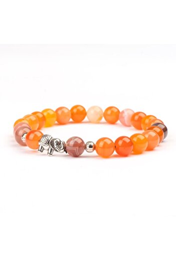 Mitr Karnelyan Agate Natural Stone Bracelet (8mm) – Flame of Life