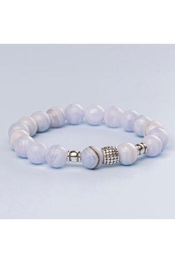 Mitr Chalcedony Natural Stone Bracelet (10 mm) – Depth of Consciousness