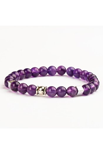 Mitr Amethyst Natural Stone Bracelet (6 mm) – Stylish and Natural Design