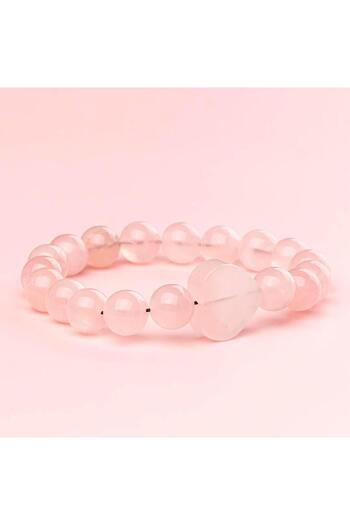 Mitr Pink Quartz Natural Stone Bracelet (10 mm) – the Softness of the Soul