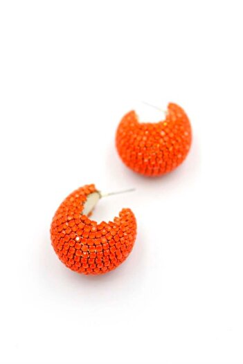 alpotekno Stone hoop earrings - orange