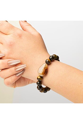 Mitr Tiger's Eye Natural Stone Bracelet (10 mm) – Silent Force