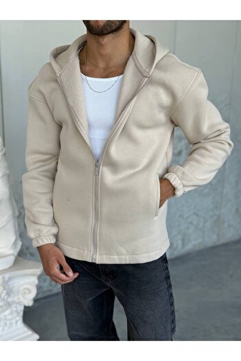 OKSHEN Men's Zippered Hooded Sweatshirt