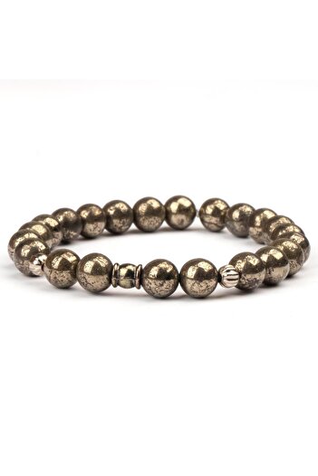 Mitr Pyrite Natural Stone Bracelet (8 mm) – Cubic Protection