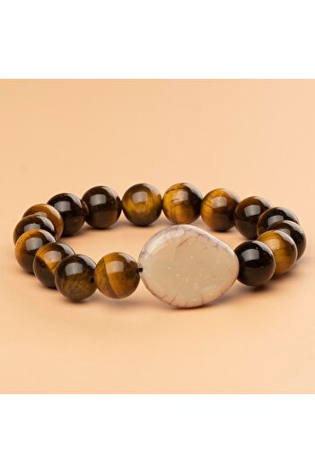 Mitr Tiger's Eye Natural Stone Bracelet (10 mm) – Willpower Stone