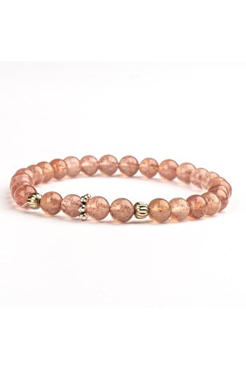 Mitr Strawberry Quartz Natural Stone Bracelet (6 mm) – Light of the Soul