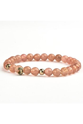 Mitr Strawberry Quartz Natural Stone Bracelet (6 mm) – Dance of the Soul