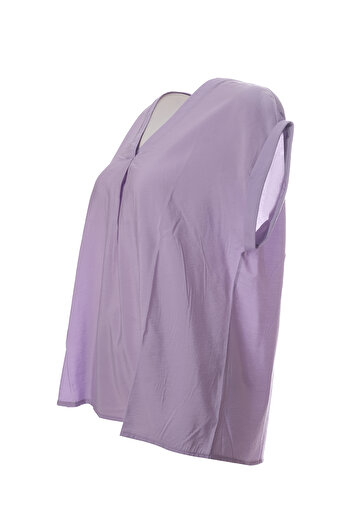CNL Collection Canel Minimalist V-Neck Short Sleeve Oversize Women's Blouse
