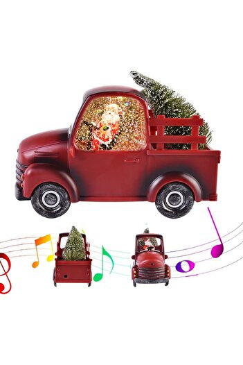 dalip Christmas Decoration, Santa Claus Figurine with Tree, Musical Function, Moving Snow Effect, LED Ligh