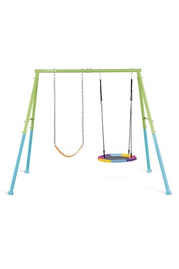 Intex Children's swing, powder-coated galvanized steel frame, with secure ground anchoring system, ...