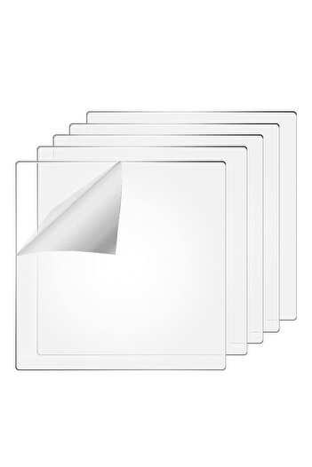 Slasa Bigmall Transparent Acrylic Plastic Sheets, 5 x 5 Inch, 2 mm Thick